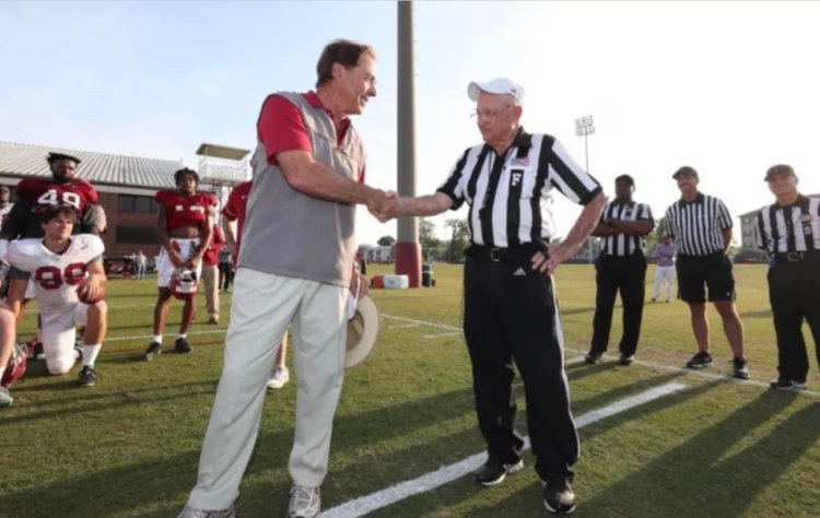 The 96-Year-Old Referee Bringing Laughter to Alabama Crimson Tide Practices