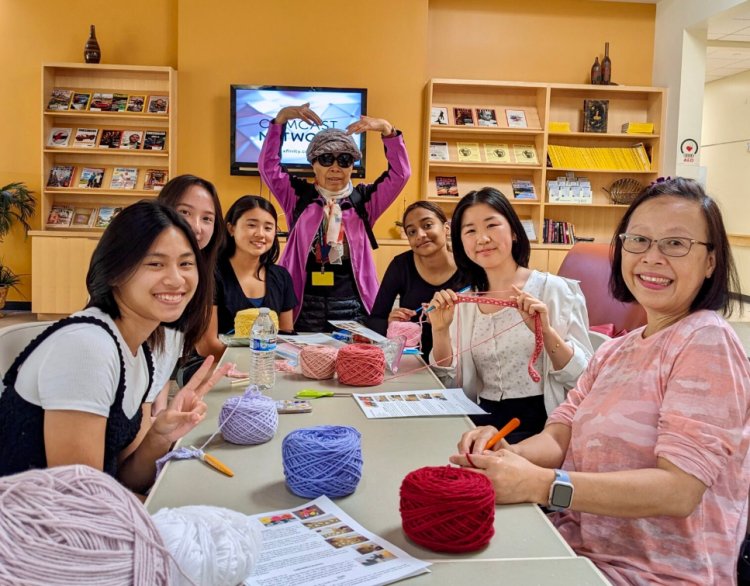 Milpitas High School students teach crochet skills to seniors