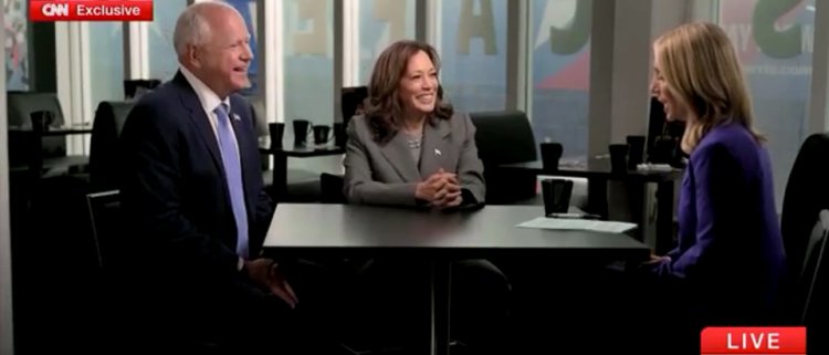 CNN Puts Live Banner On Pre-Recorded Harris-Walz Interview