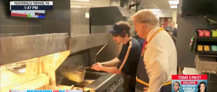 MSNBC puzzled over why former President Trump would be "working a fryer" at McDonald’s, especially as the crowd cheered him on during a recent appearance.