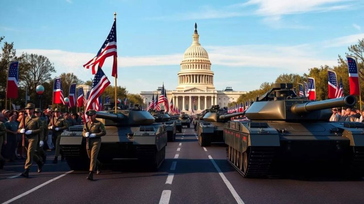On his 79th birthday, Trump receives his long-awaited military spectacle, but the parade is marred by politics, protests, and rain.